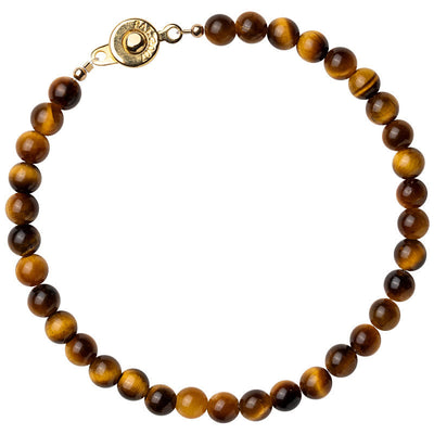 Foviel 14K Gold Plated Natural Tiger Eye Stone Courage Protection Bracelet