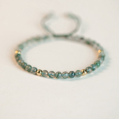 Buddha Stones Moss Agate Lucky Balance Bracelet Bracelet BS 5