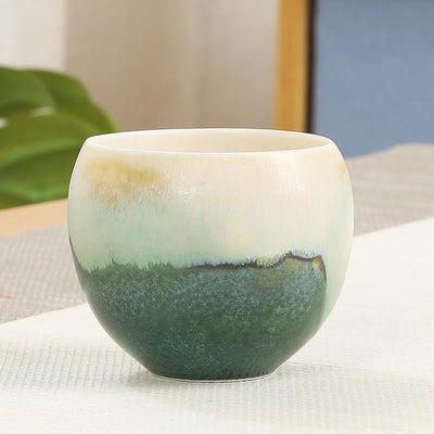 Buddha Stones Creative Green Ceramic Teacup Kung Fu Tea Cups Cup BS 7.2*6cm*140ml