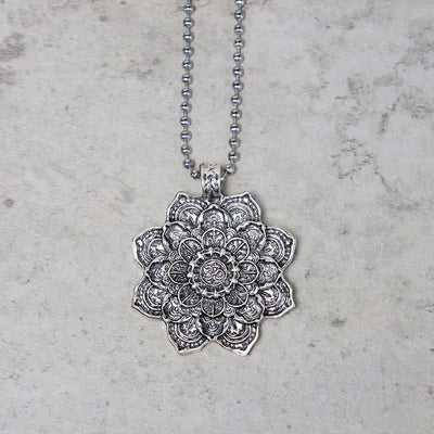 Buddha Stones Tibetan Lotus Blessing Necklace Pendant Necklaces & Pendants BS 7