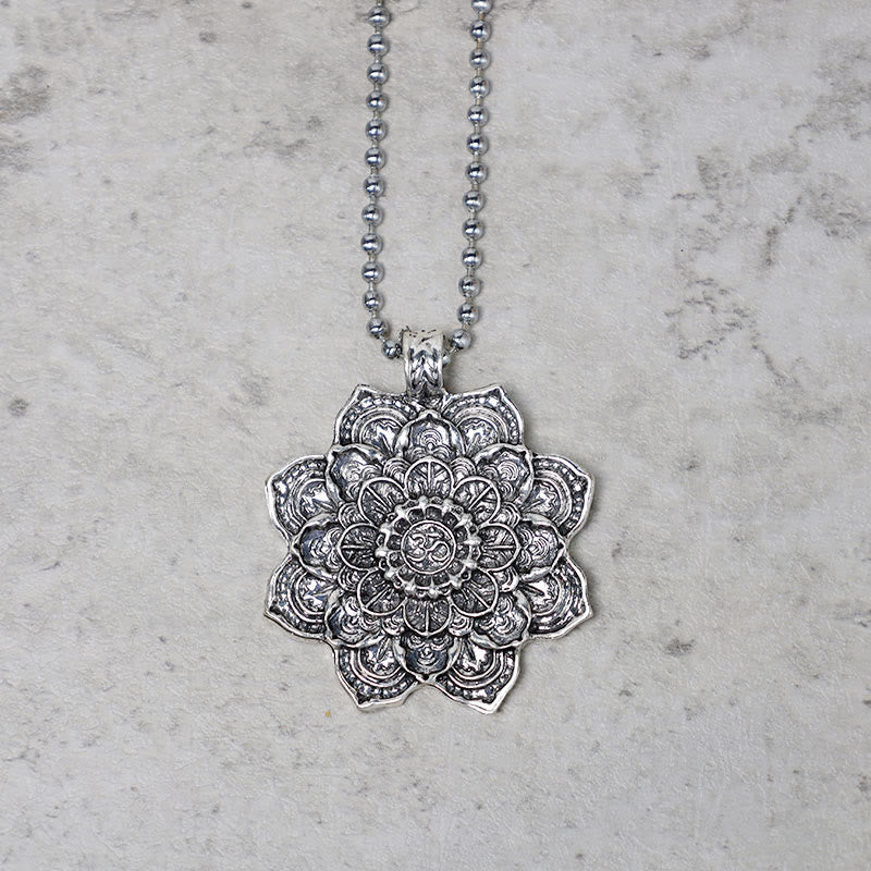 Buddha Stones Tibetan Lotus Blessing Necklace Pendant Necklaces & Pendants BS 7