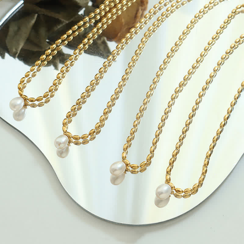 Buddha Stones Pearl Bead Peace Necklace Pendant Necklaces & Pendants BS 7