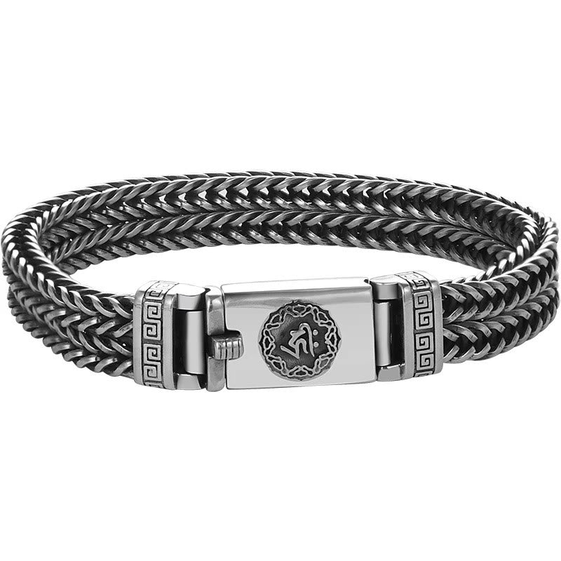 Buddha Stones Om Mani Padme Hum Purity Peace Braid Style Bracelet Bracelet BS 4