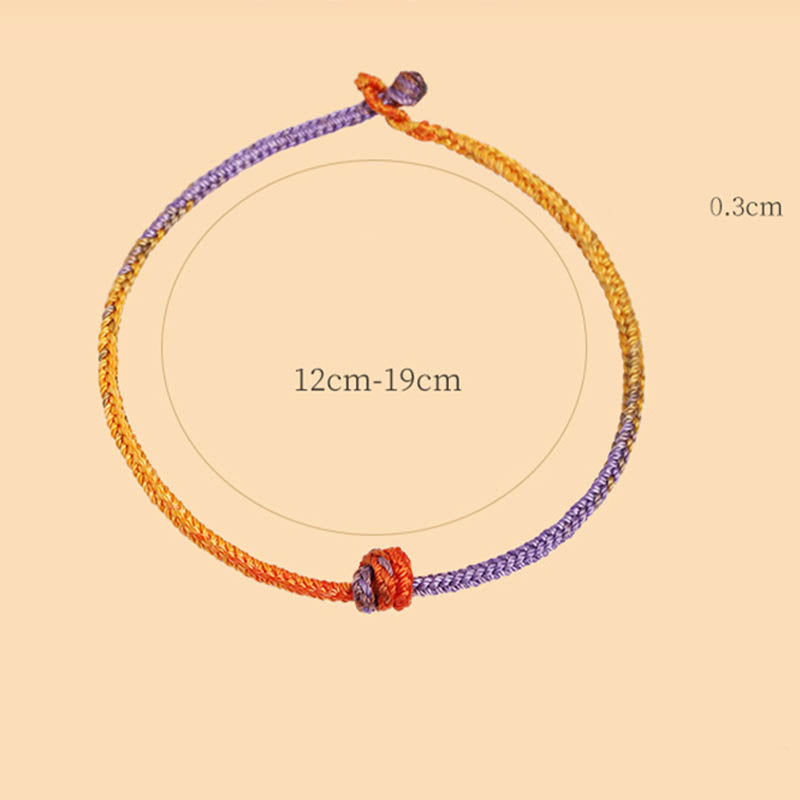 Buddha Stones Handcrafted Colorful Purple Gold Red Braid Rope Bracelet Bracelet BS 8