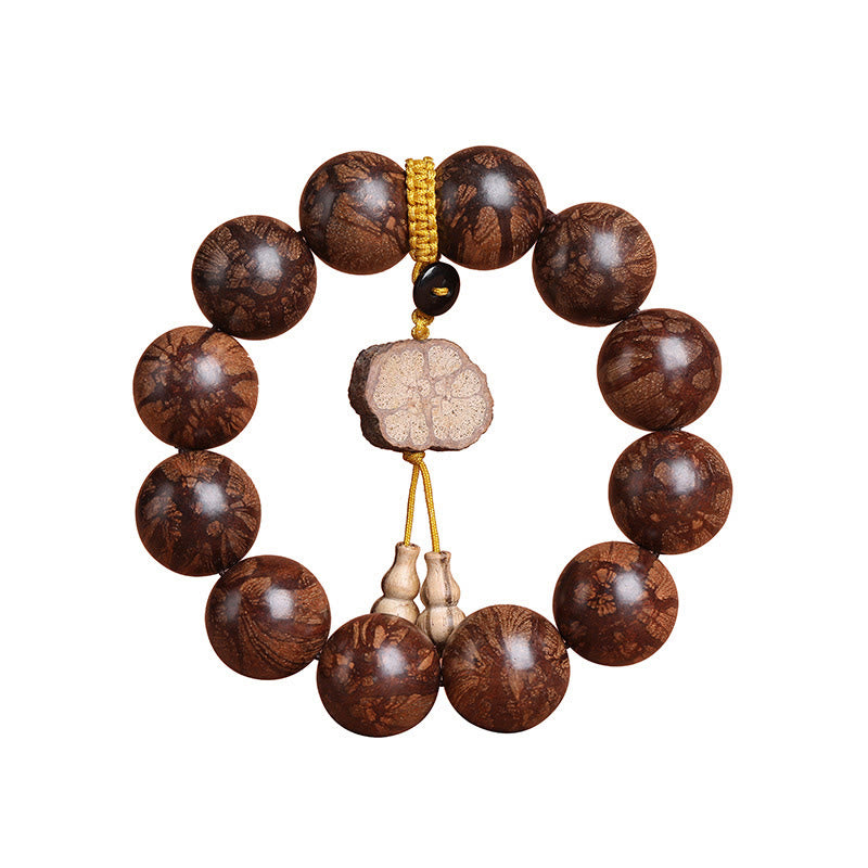 Buddha Stones Plum Blossom Wood Inner Peace Bracelet Bracelet BS 9