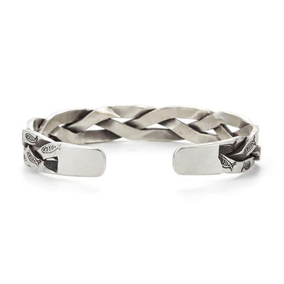 Buddha Stones Koi Fish Twisted Design Luck Wealth Cuff Bracelet Bangle Bracelet Bangle BS 4