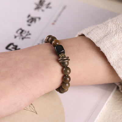 Buddha Stones Tibetan Green Sandalwood Crystal Soothing Peace Bracelet Bracelet BS 3