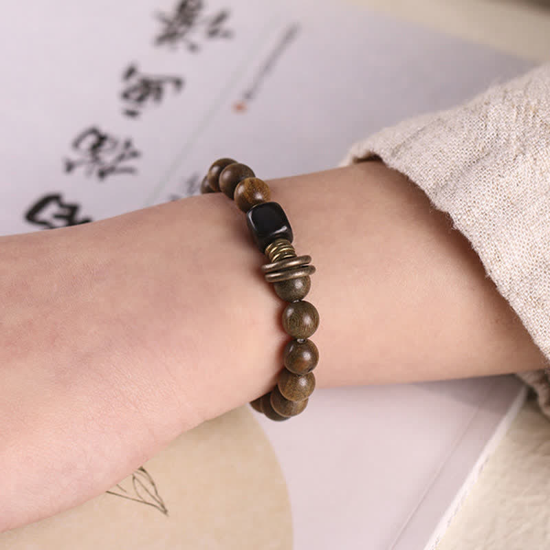 Buddha Stones Tibetan Green Sandalwood Crystal Soothing Peace Bracelet Bracelet BS 3