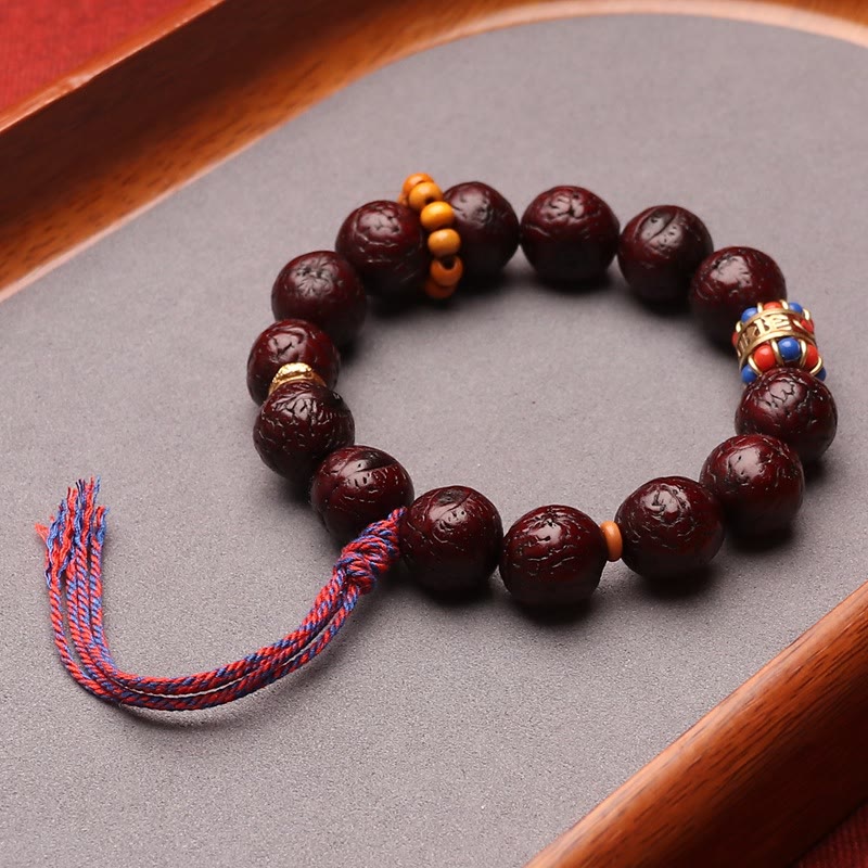 Buddha Stones Bodhi Seed Bead Peace Calm Tassel Bracelet Bracelet BS Bodhi Seed(Wrist Circumference 15-17cm)