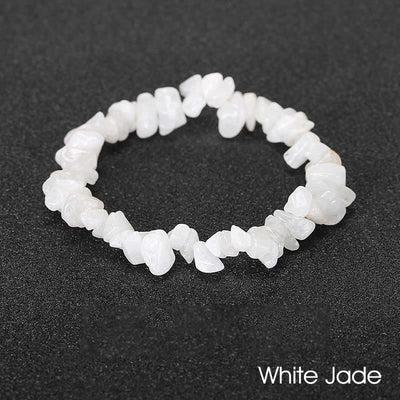 Natural Irregular Shape Crystal Stone Warmth Soothing Bracelet Bracelet BS White Jade