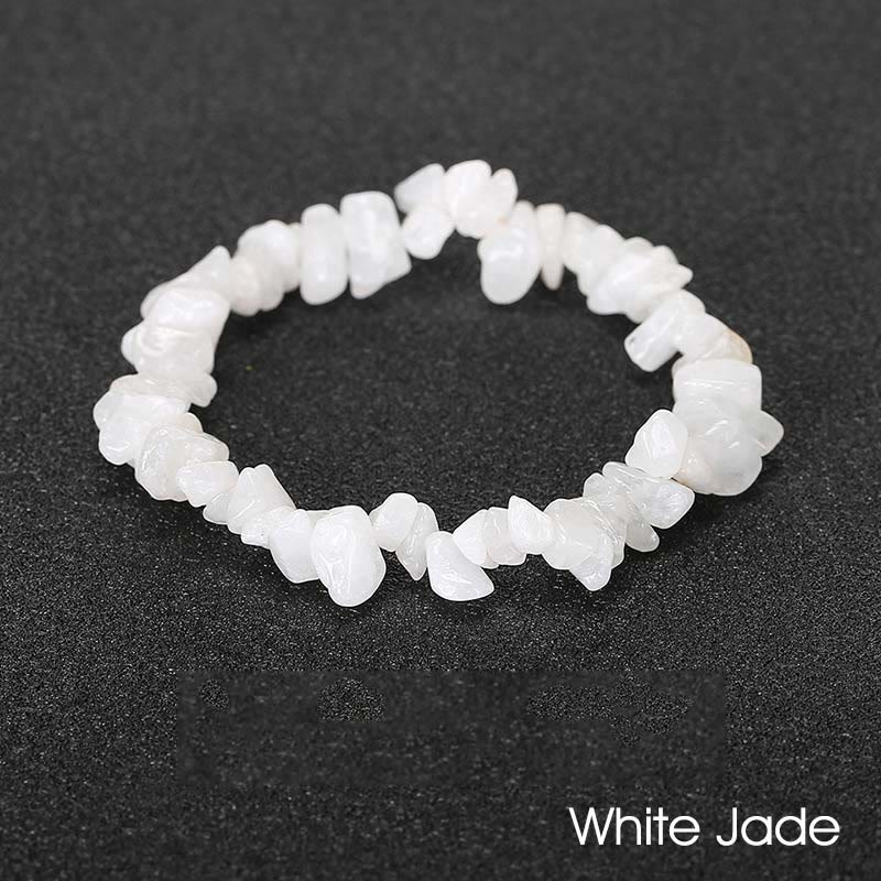 Natural Irregular Shape Crystal Stone Warmth Soothing Bracelet Bracelet BS White Jade