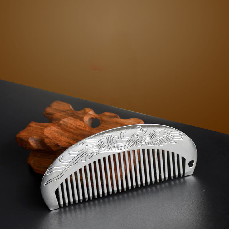 Buddha Stones Lucky Dragon Phoenix Protection Strength Comb Comb BS 6