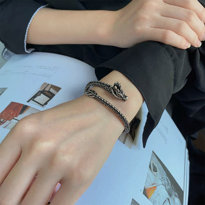 Buddha Stones Dragon Scales Pattern Luck Protection Bracelet Bangle Bracelet Bangle BS 4