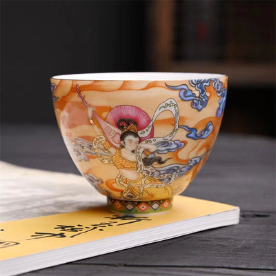 Buddha Stones Dunhuang Color Flying Apsaras Teacup Kung Fu Tea Cup Cup BS 19