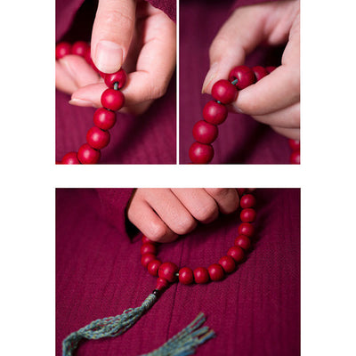 Buddha Stones Abelia Biflora Wood Warding Off Evil Spirits Wrist Mala Wrist Mala BS 9