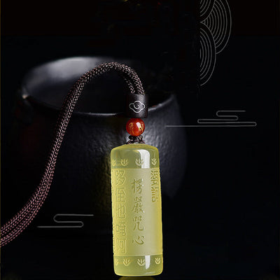 Buddha Stones Heart Sutra Citrine Happiness Strength Necklace Pendant Necklaces & Pendants BS 4