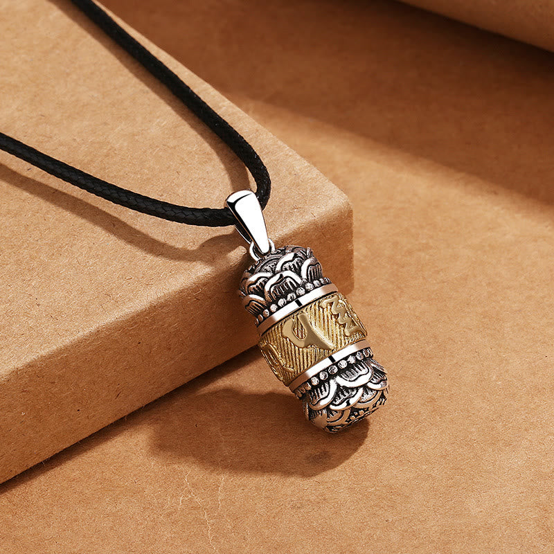 Buddha Stones Tibet Om Mani Padme Hum Carved Wisdom Purity Chain Leather Rope Necklace Pendant Necklaces & Pendants BS Om Mani Padme Hum&Leather Cord