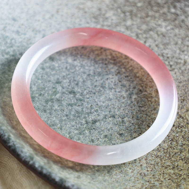 Buddha Stones Pink Golden Silk Jade Wealth Bracelet Bangle Bracelet & Bangle BS 1