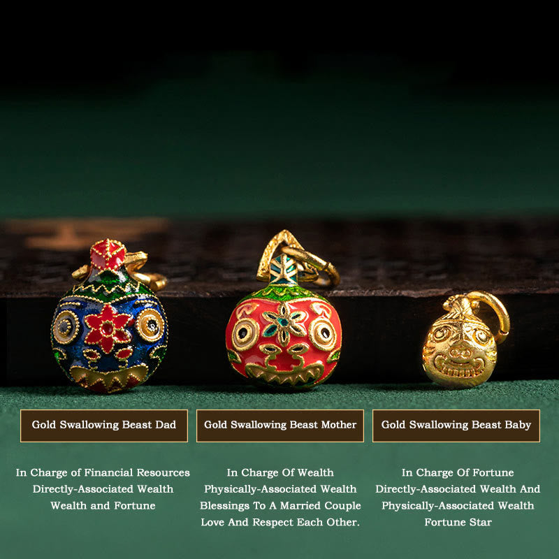 Buddha Stones Gold Swallowing Beast Copper Coin Good Luck Charm Liuli Glass Bead Fortune Bracelet Bracelet BS 5