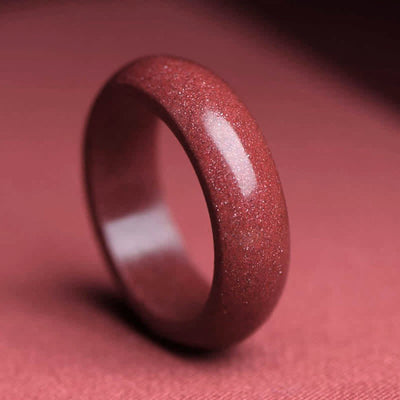 Buddha Stones Cinnabar Om Mani Padme Hum Auspicious Clouds Blessing Ring Ring BS Cinnabar 22mm