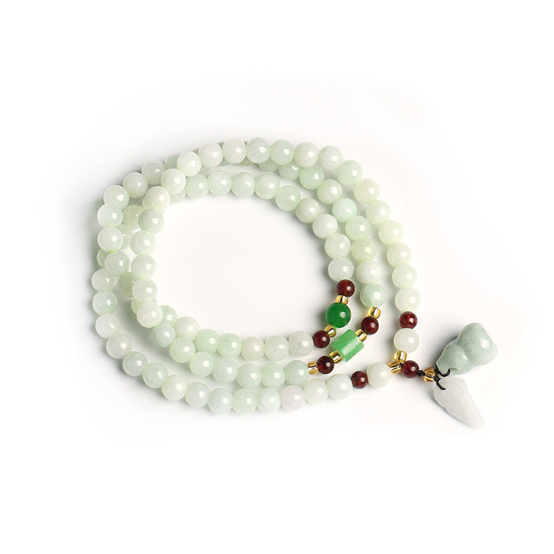 Bracelet Foviel en jade naturel représentant un Pixiu et une gourde, symbole d'abondance — image 1