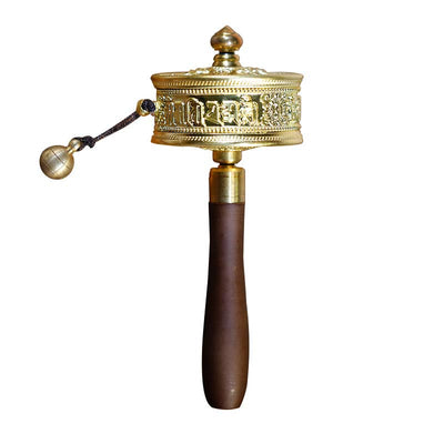 Buddha Stones Tibetan Prayer Wheel Six True Words Sandalwood Healing Decoration Decorations BS 7
