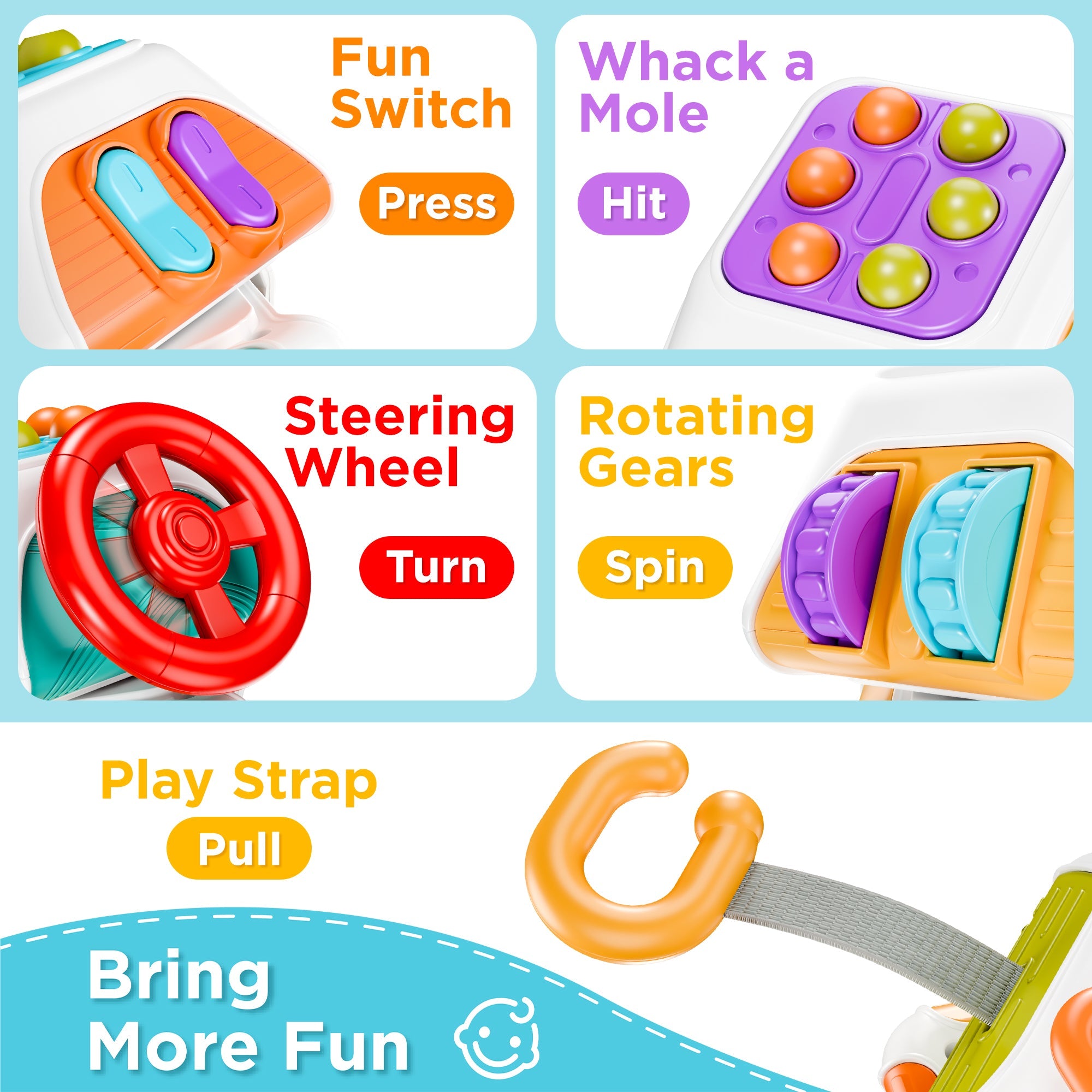 Fidtoy 10-in-1 Busy Cube Sensory Toy for Toddlers