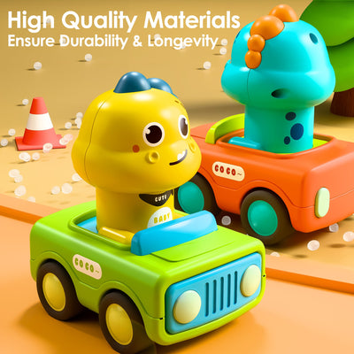 Fidtoy Coche de juguete de dinosaurio con sistema de fricción para bebés y niños pequeños