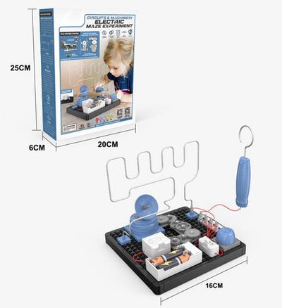 Fidtoy Circuits & Machinery Electric Maze Experiment Kit for Kids STEM Science Building Toy with Circuit & Gear Drive Learning