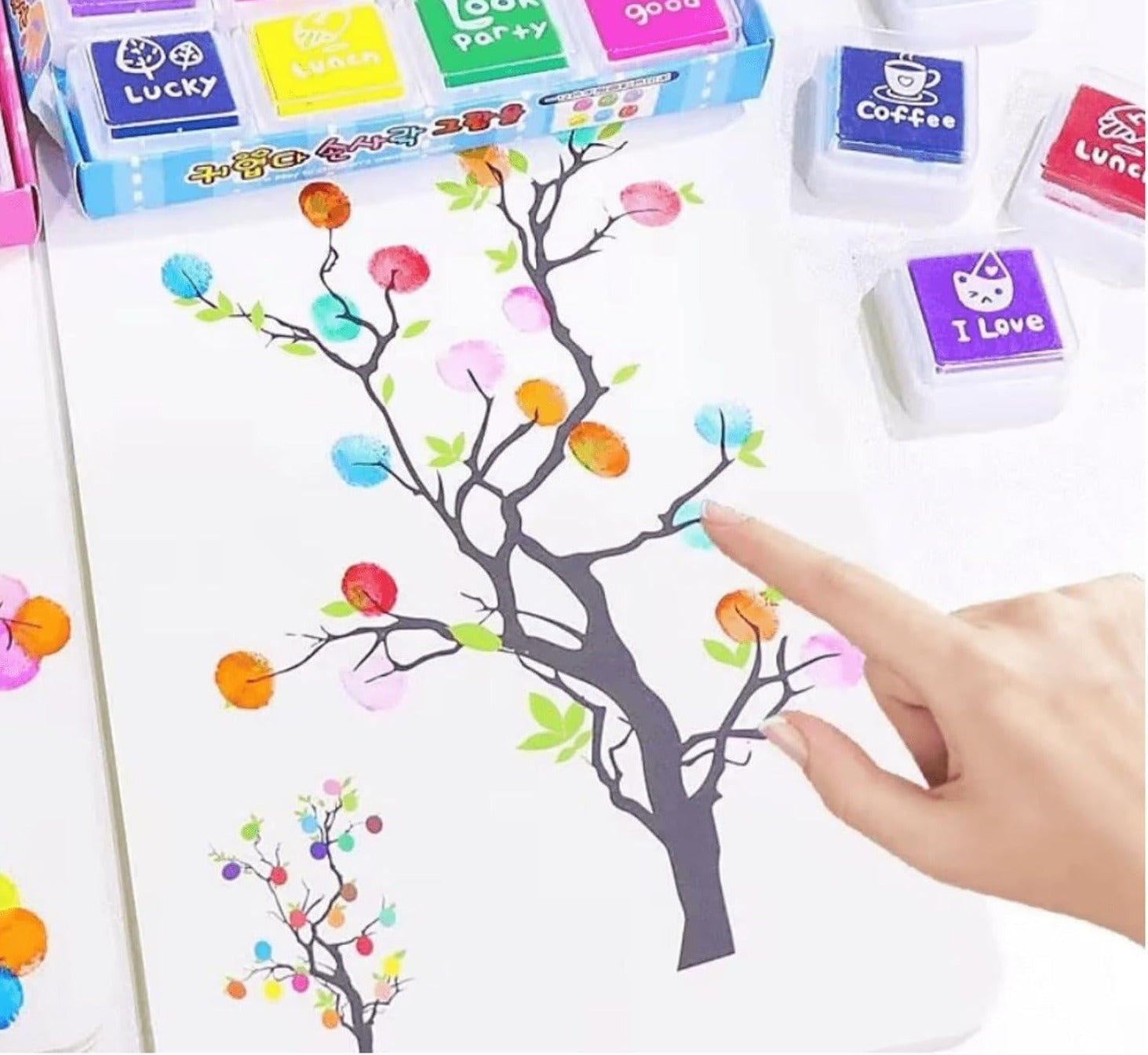 Kit de Libro de Arte para Garabatos con Pintura de Dedos Creativa DIY - 24 Colores