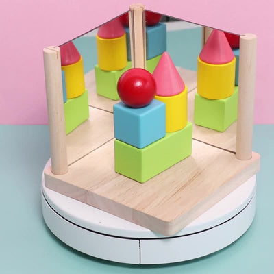 Miroir Blocs de formes 3D en bois - 893