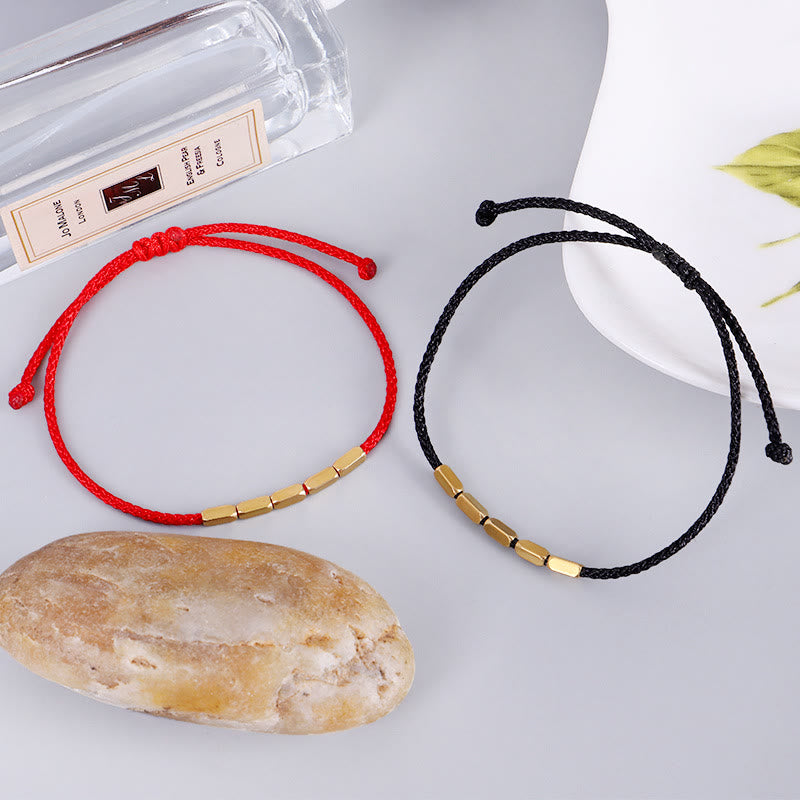 Buddha Stones Handcrafted Copper Bead Protection Braided String Bracelet Bracelet BS 8