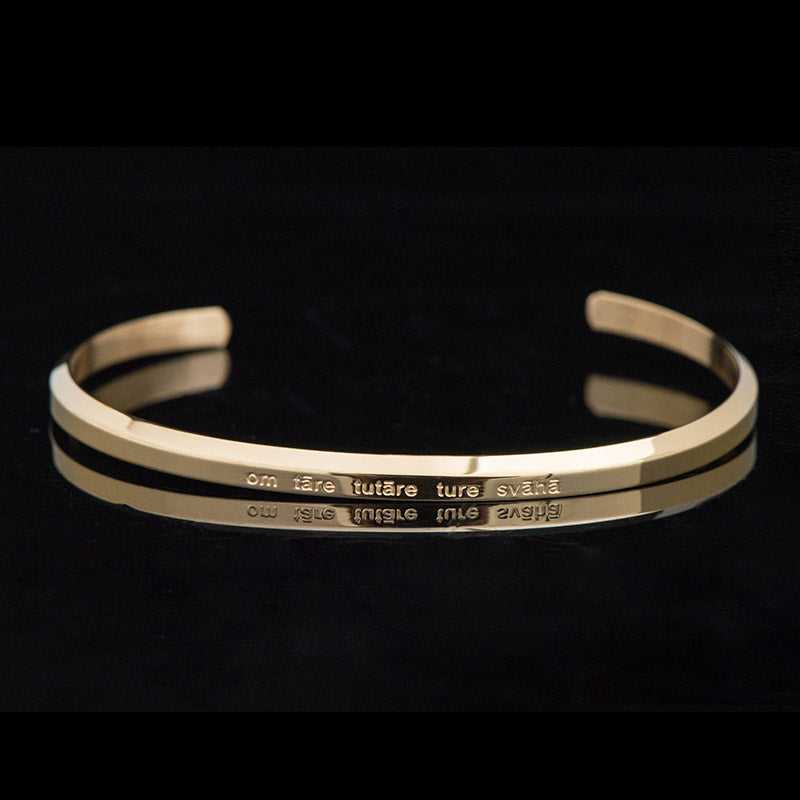 Foviel Six True Words Engraving Titanium Steel Blessing Protection Bracelet