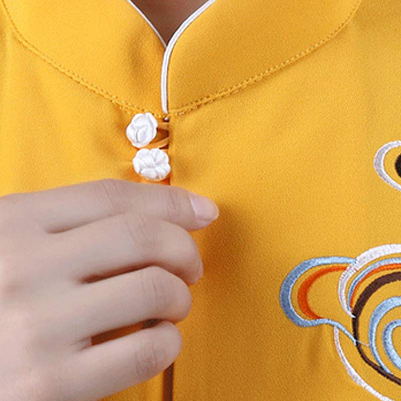 Buddha Stones Auspicious Clouds Embroidery Meditation Prayer Spiritual Zen Tai Chi Qigong Practice Unisex Clothing Set - image 12