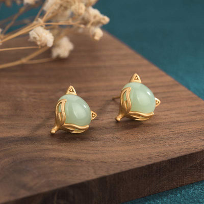 Buddha Stones FengShui Jade Luck Earrings Earrings BS Jade