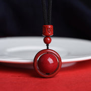 Foviel Cinnabar Om Mani Padme Hum PiXiu Blessing Lucky Bead Necklace Pendant