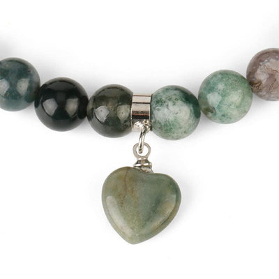 Foviel Natural Quartz Love Heart Healing Beads Bracelet