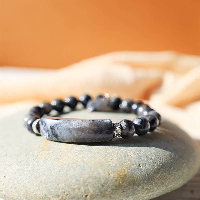 Foviel Natural Quartz Love Heart Healing Beads Bracelet