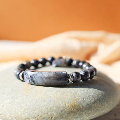 Foviel Natural Quartz Love Heart Healing Beads Bracelet