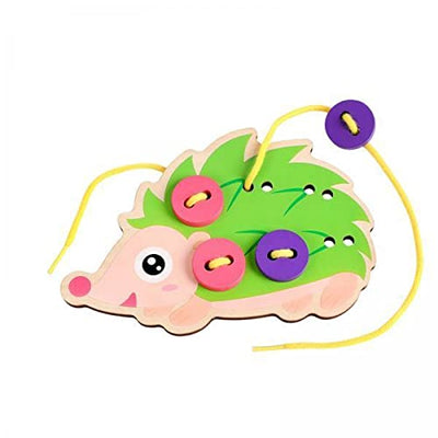 LOOM TREE® 2xJuguetes de Madera para Bebés con Cordones y Enhebrado, Botones para Coser, Ayudas Montessori para Niños
