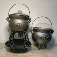 Buddha Stones Cast Iron Cauldron Prayer Altar Burning Holder Incense Sage Smudging Rituals Use Items Prayer Altar BS main