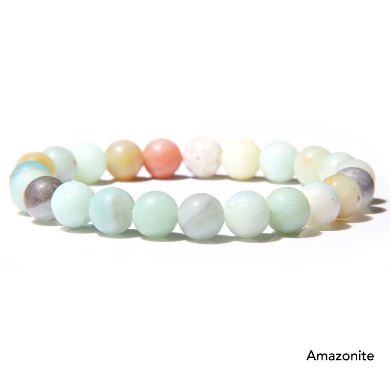 Natural Agate Stone Crystal Balance Beaded Bracelet Bracelet BS Amazonite
