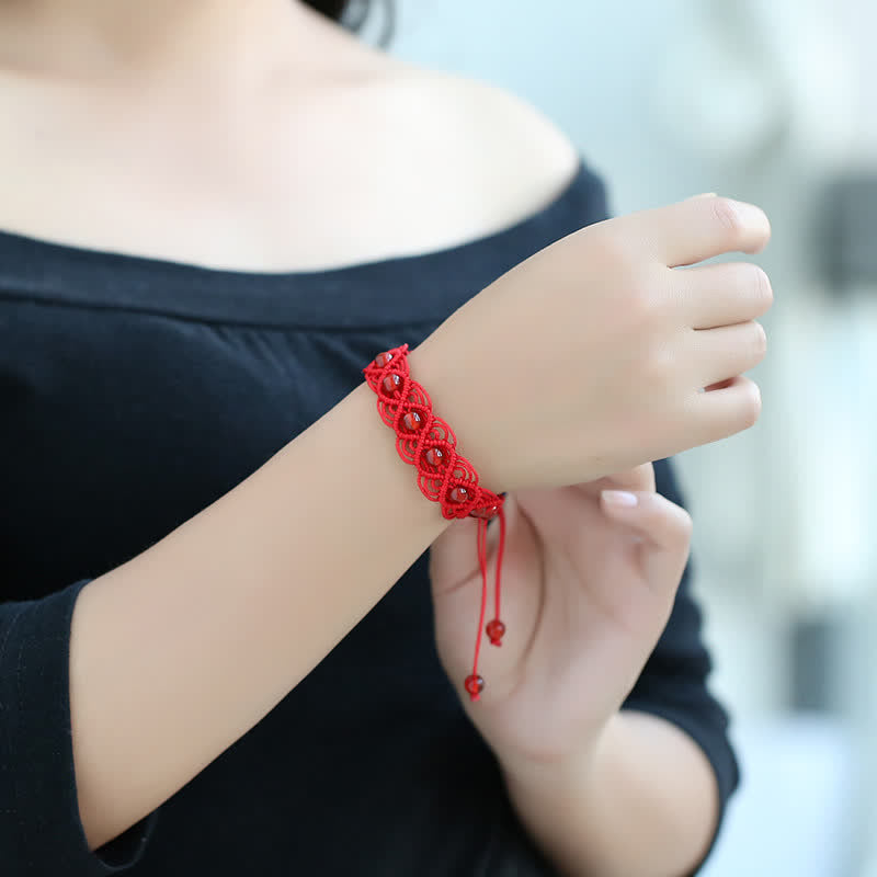 Buddha Stones Red Agate Confidence Red String Bracelet Bracelet BS 2