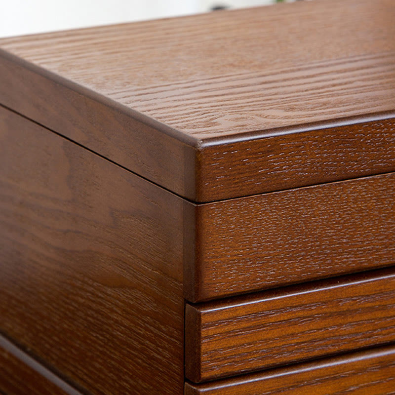 Buddha Stones Retro Wooden Jewelry Box Three-Layer Jewelry Storage Box Jewelry Box BS 10