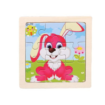 Fidtoy Wooden Puzzle Set for Toddlers – 10 Pack Montessori Animal & Vehicle Learning Puzzles