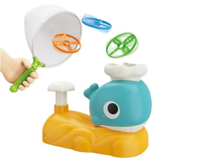 Juguete lanzador de discos voladores de ballena Fidtoy con redes de captura