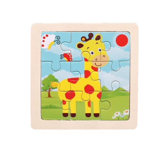 Fidtoy Wooden Puzzle Set for Toddlers – 10 Pack Montessori Animal & Vehicle Learning Puzzles