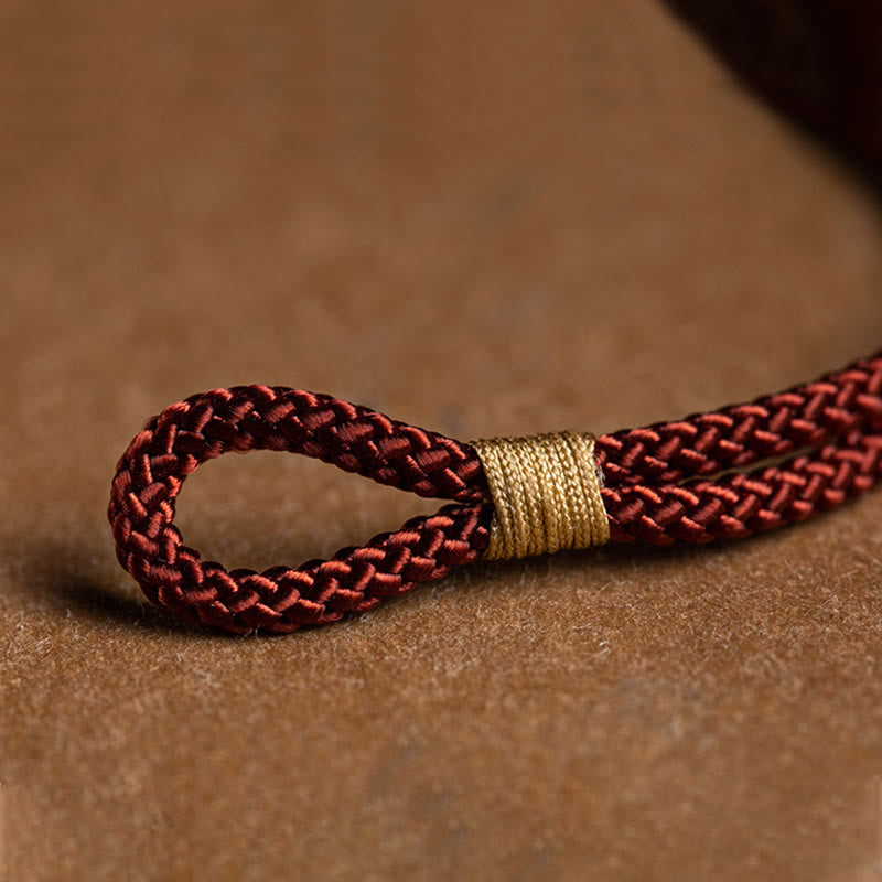 Buddha Stones 925 Sterling Silver Handmade Cyan Bodhi Seed Protection Braided Red String Bracelet - image 4