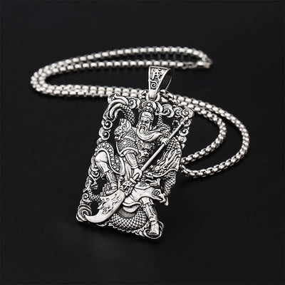 Buddha Stones Guan Gong Dragon Auspicious Clouds Wealth Necklace Pendant Necklaces & Pendants BS 1