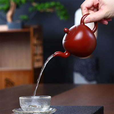 Buddha Stones Yixing Semi-handmade Brown Purple Clay Kung Fu Teapot 200ml Teapot BS 7